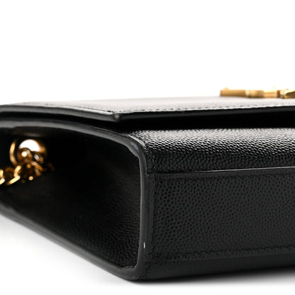Saint Laurent Grain De Poudre Small Classic Monogram Kate Satchel Black 9 of 11