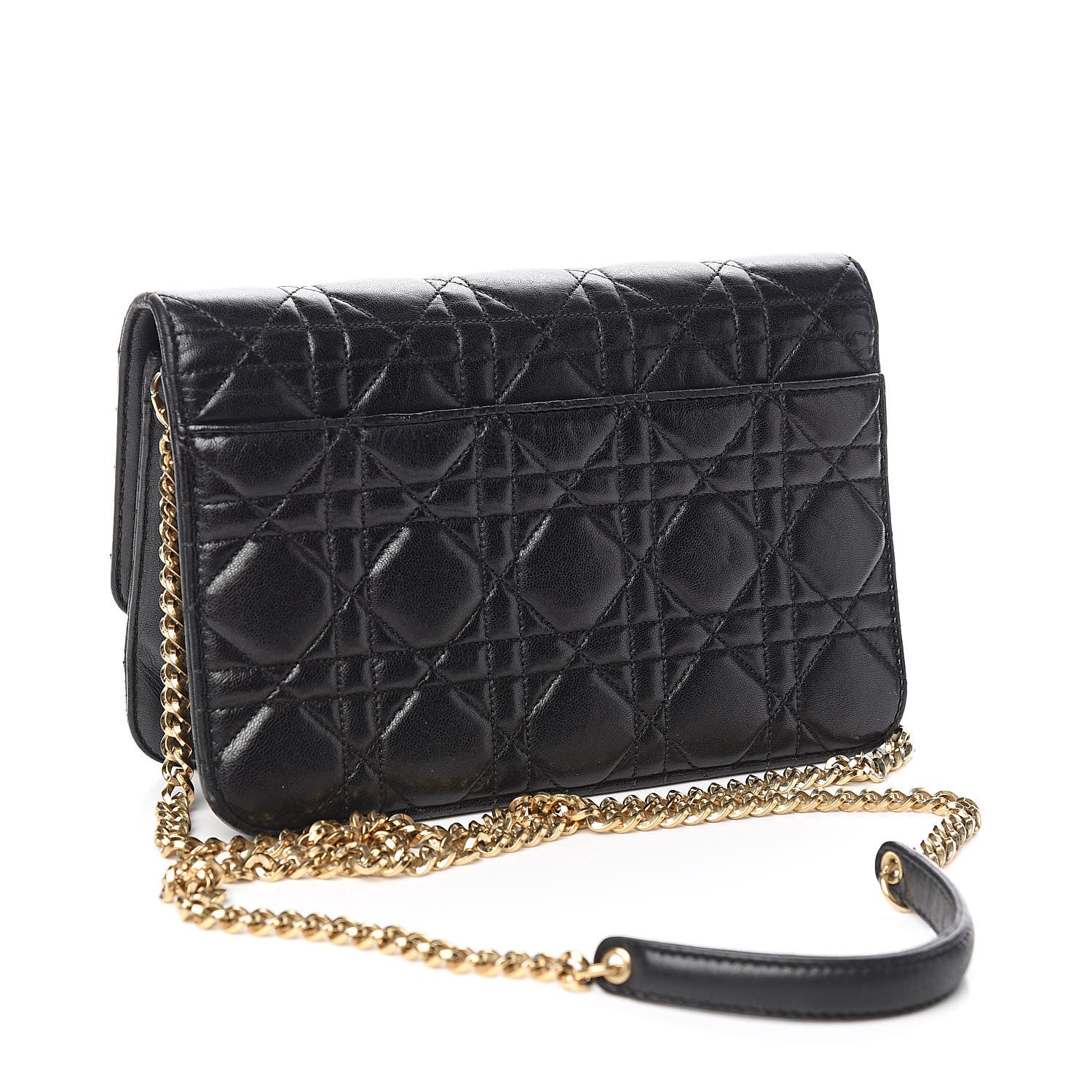 Christian Dior Lambskin Cannage Miss Dior Promenade Pouch Black 3 of 12