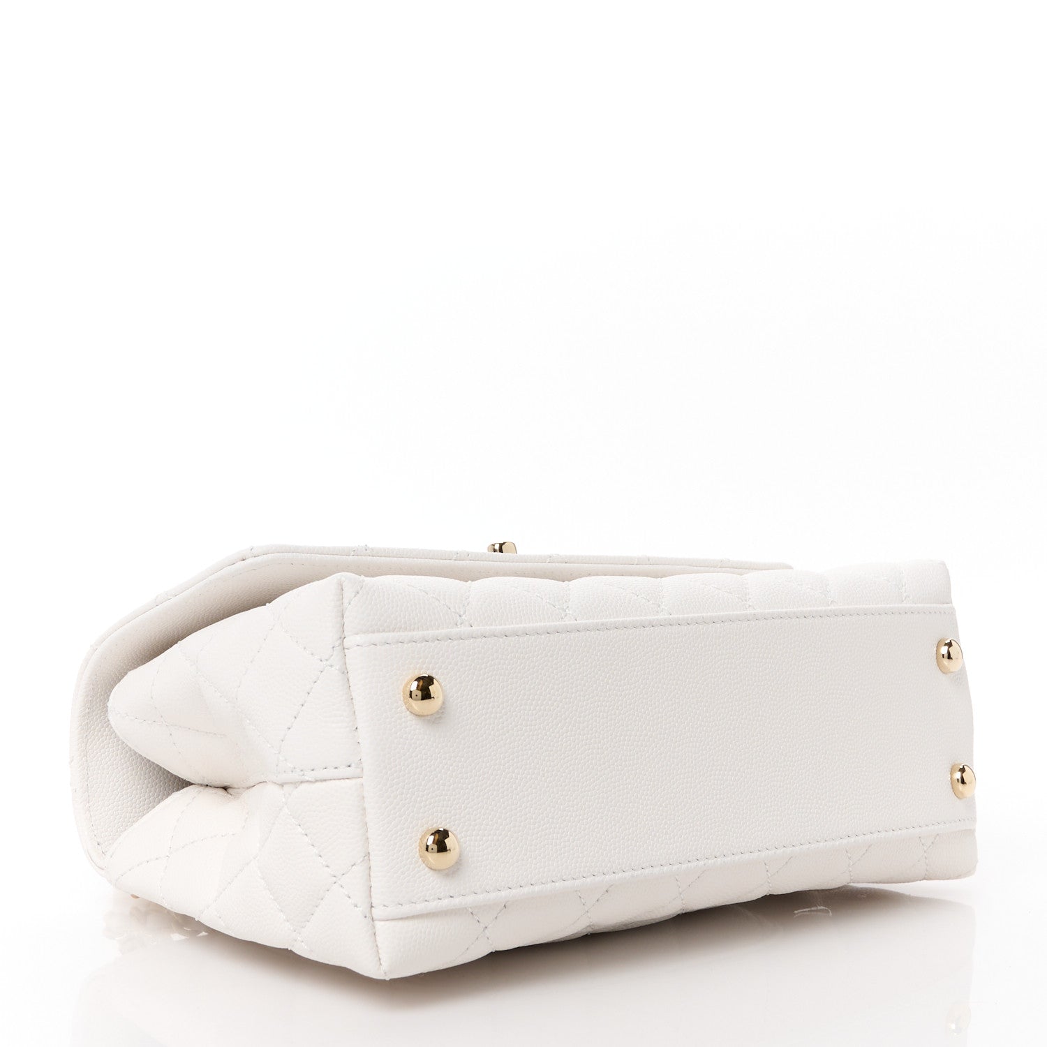 Chanel Caviar Quilted Mini Coco Handle Flap White 4 of 12