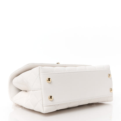 Chanel Caviar Quilted Mini Coco Handle Flap White 4 of 12
