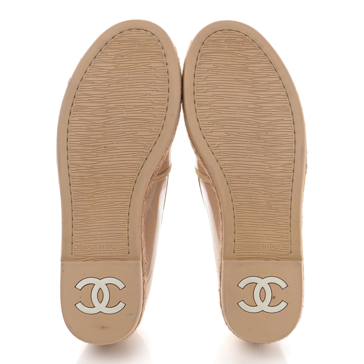 Chanel Patent CC Loafers Espadrille 35 Beige 5 of 14