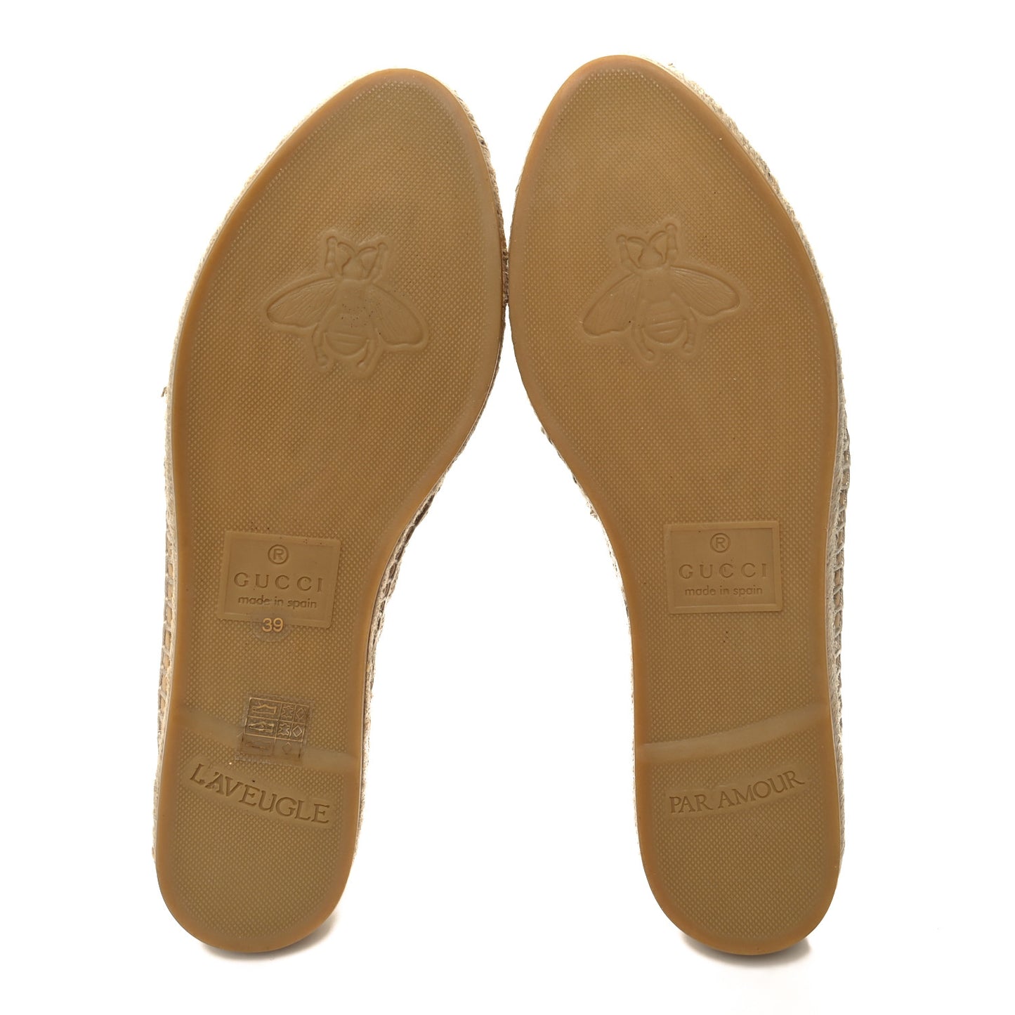 Straw Elaphe Matelasse GG Marmont Espadrilles 39 Natural Cream Brown