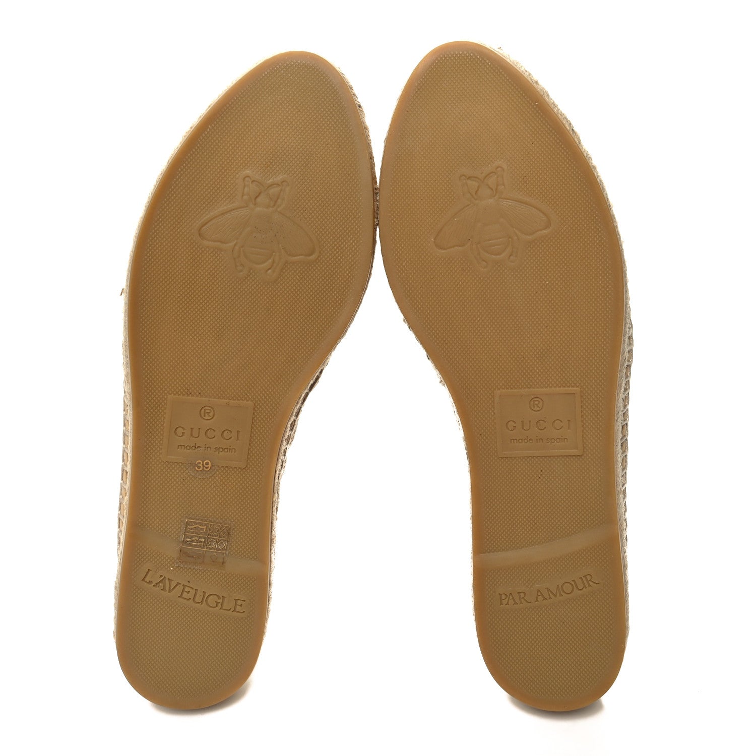 Gucci Straw Elaphe Matelasse GG Marmont Espadrilles 39 Natural Cream Brown 5 of 8