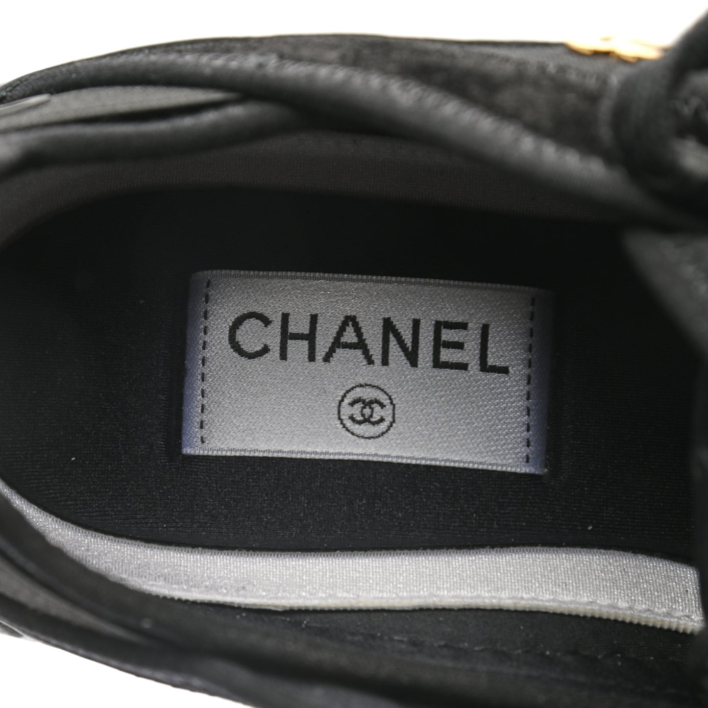 Velvet Calfskin Mixed Fibers CC Sneakers 40 Black
