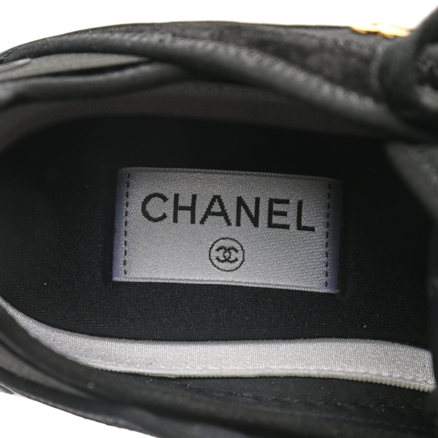Chanel Velvet Calfskin Mixed Fibers CC Sneakers 40 Black 7 of 8