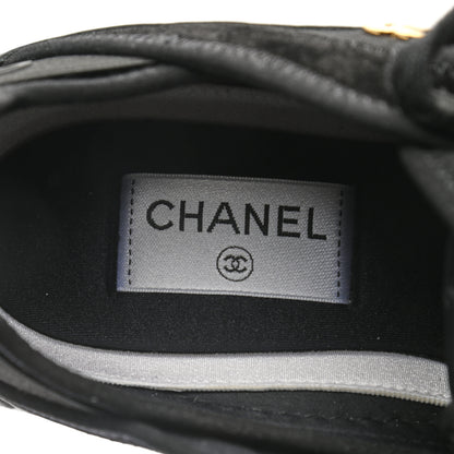 Chanel Velvet Calfskin Mixed Fibers CC Sneakers 40 Black 7 of 8