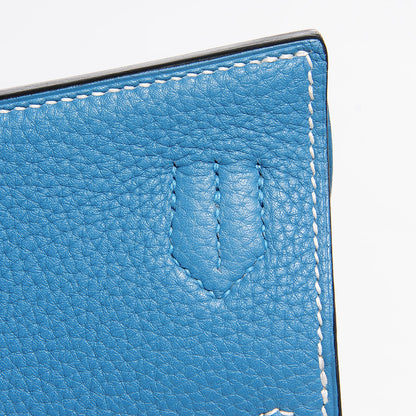 Hermes Taurillon Clemence Jypsiere 28 Blue Jean 9 of 17