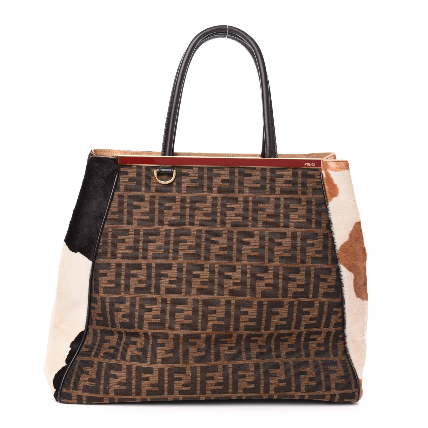 Calf Hair Zucca Large 2Jours Tote Tobacco Multicolor