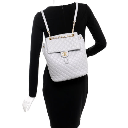 Chanel Calfskin Quilted Large Urban Spirit Backpack Grey 2 of 9