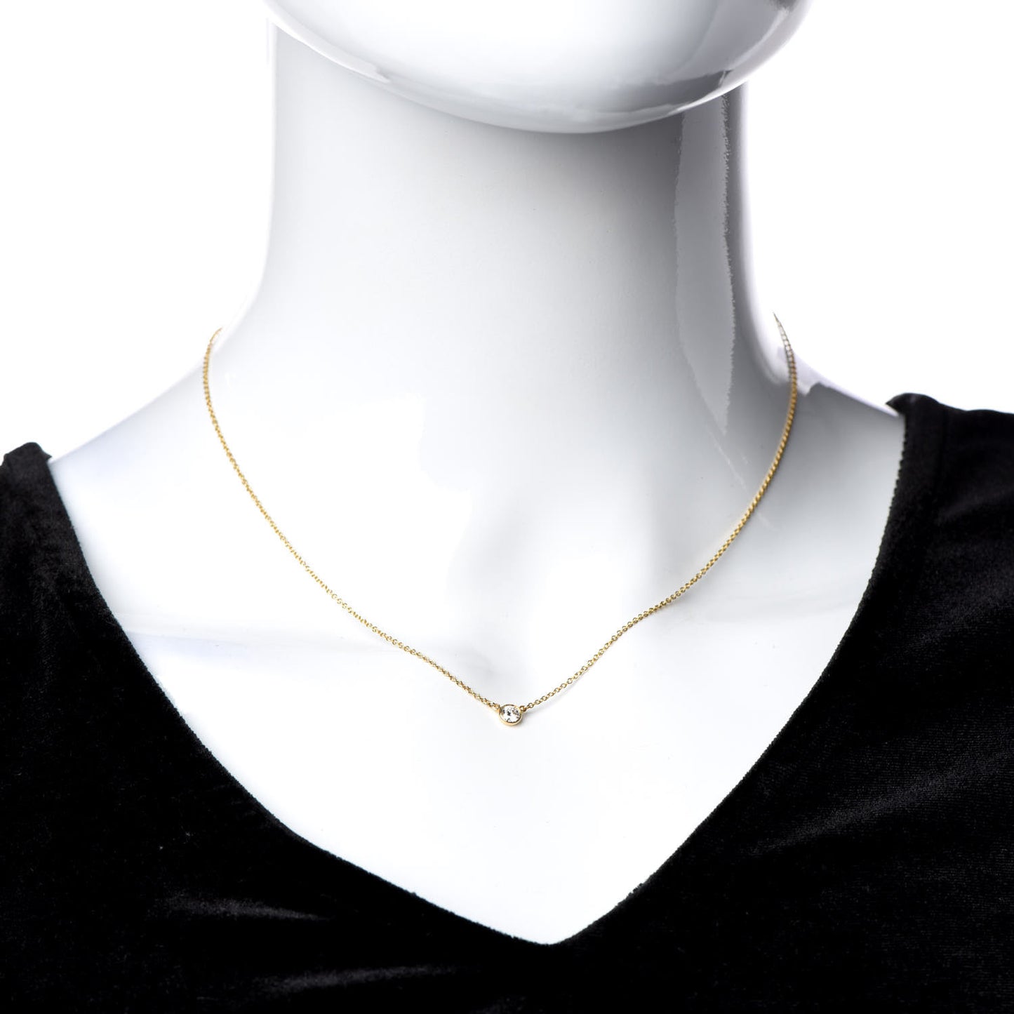 18K Yellow Gold Diamond .17ct Elsa Peretti Diamonds by the Yard Pendant Necklace