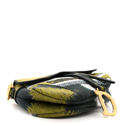 Christian Dior CHRISTIAN DIOR Canvas Embroidered Tie Dye Saddle Bag Green Multicolor 4 of 10