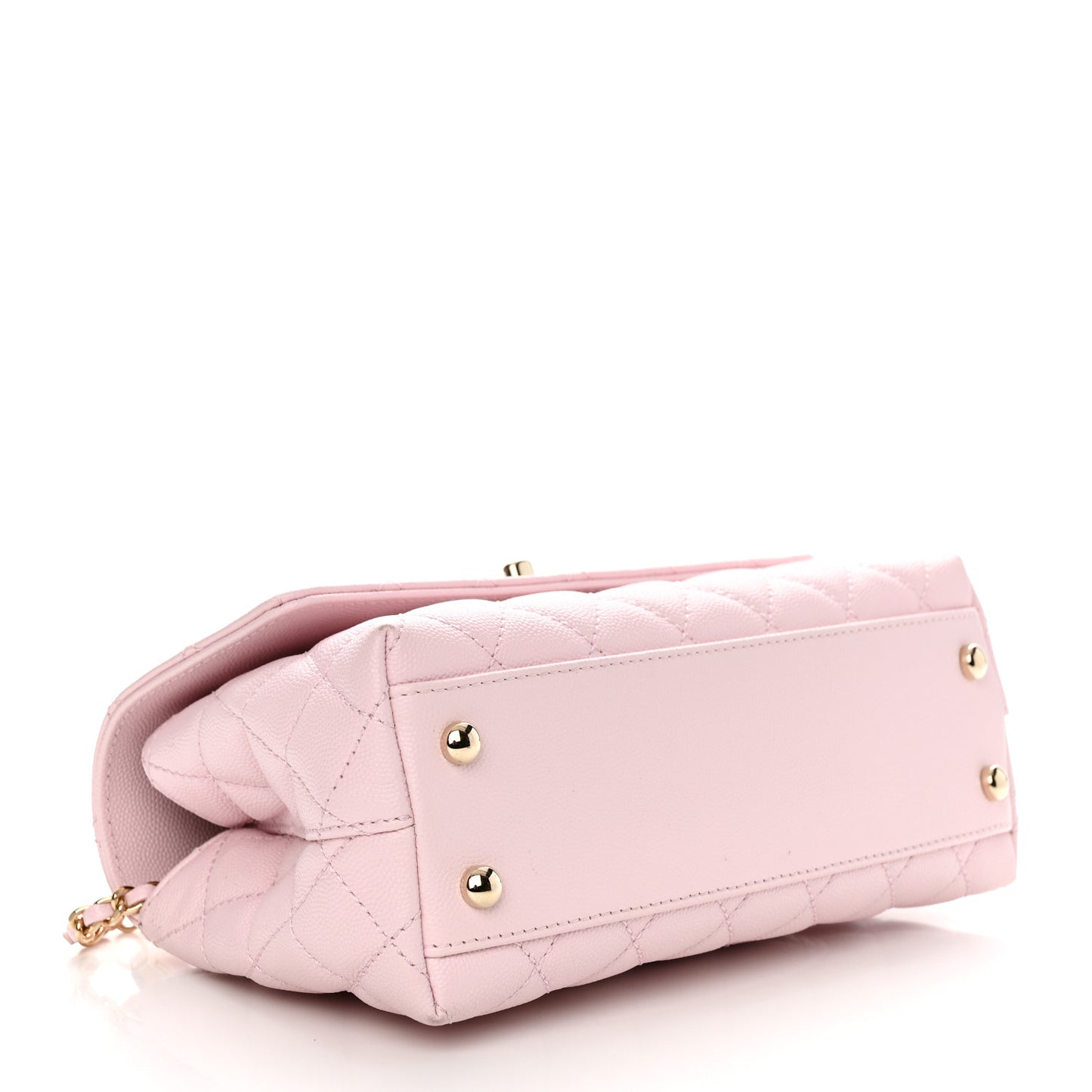 Caviar Quilted Mini Coco Handle Flap Light Pink