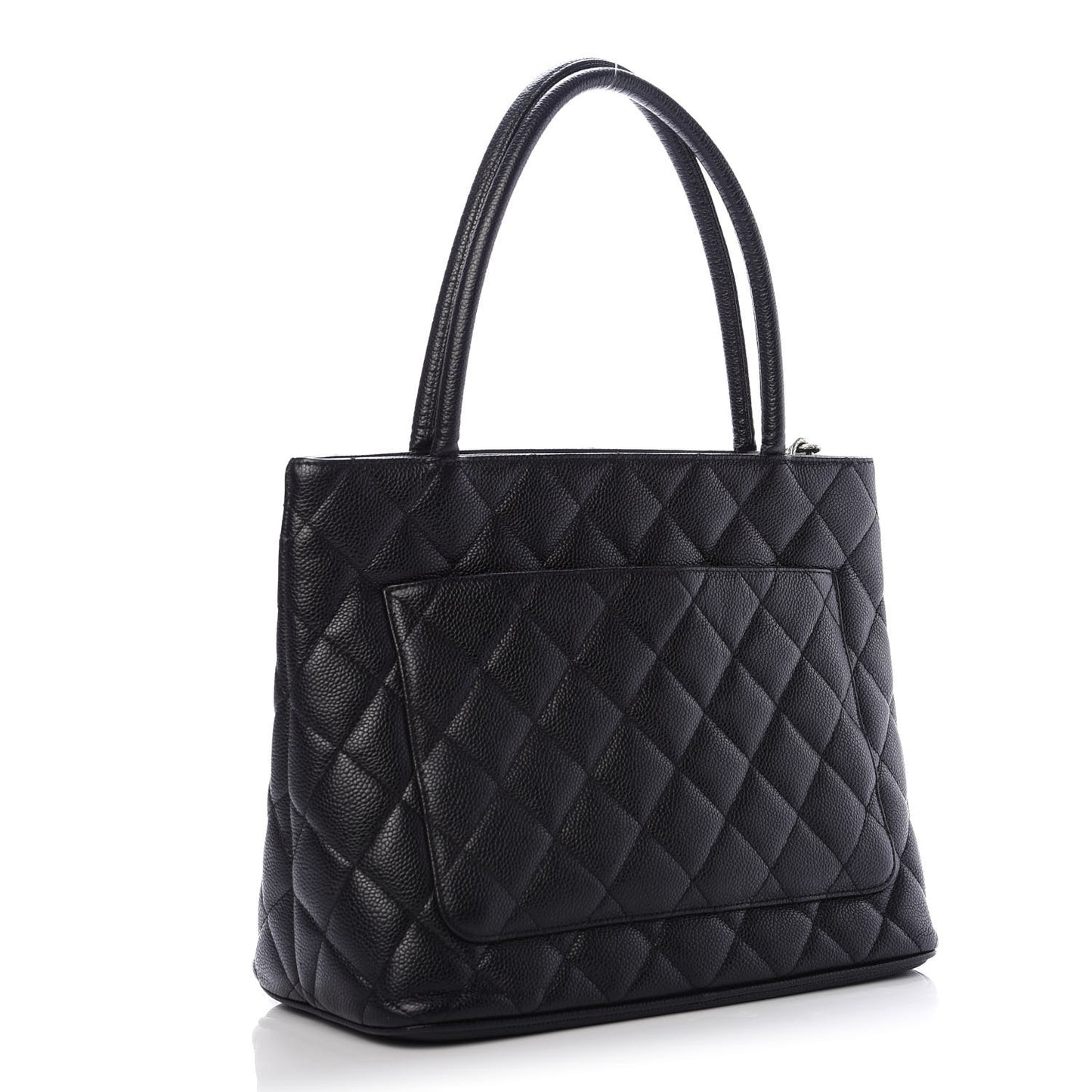 Caviar Quilted Medallion Tote Black