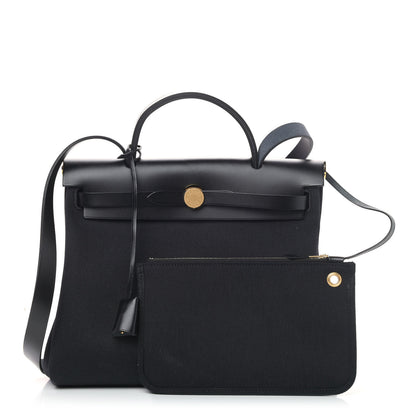 Hermes Toile Vache Hunter Herbag Zip PM 31 Black 1 of 8