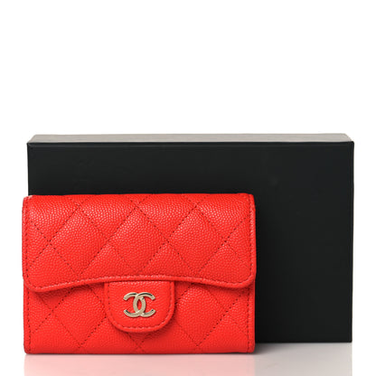 Chanel Caviar Quilted Flap Card Holder Wallet Red 10 of 10