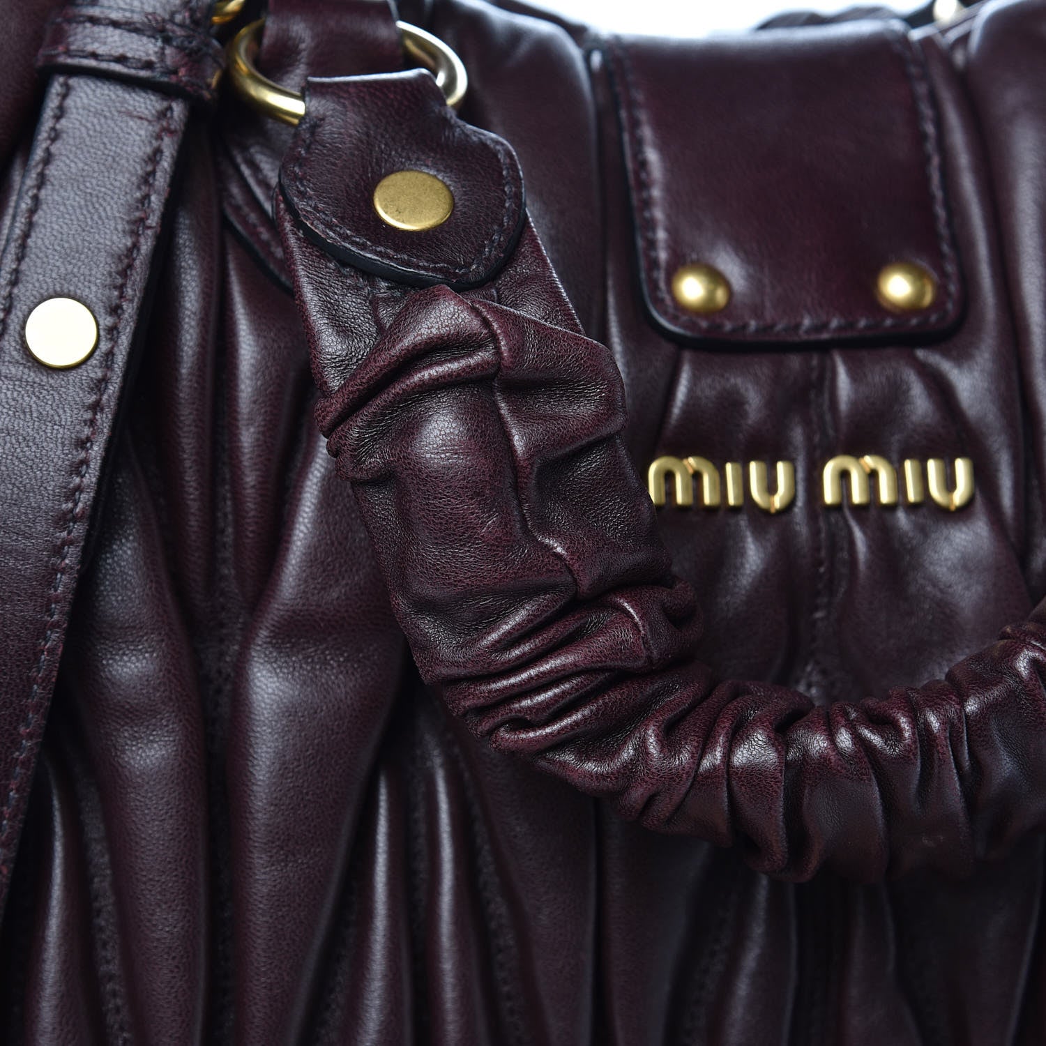 Miu Miu Nappa Matelasse Shopping Tote Prugna 11 of 11