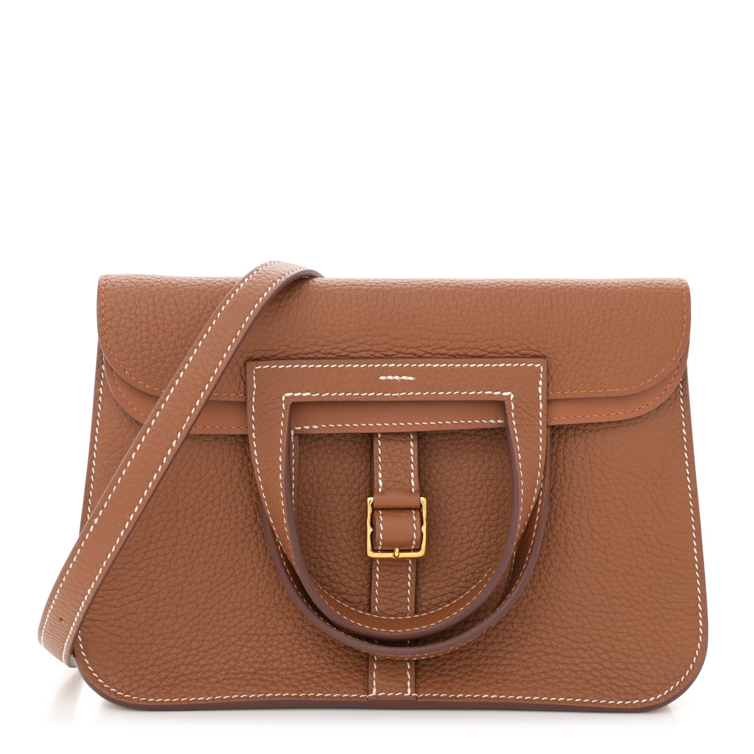 Hermes Taurillon Clemence Halzan 25 Gold 1 of 9