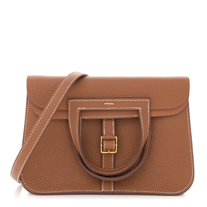 Hermes Taurillon Clemence Halzan 25 Gold 1 of 9