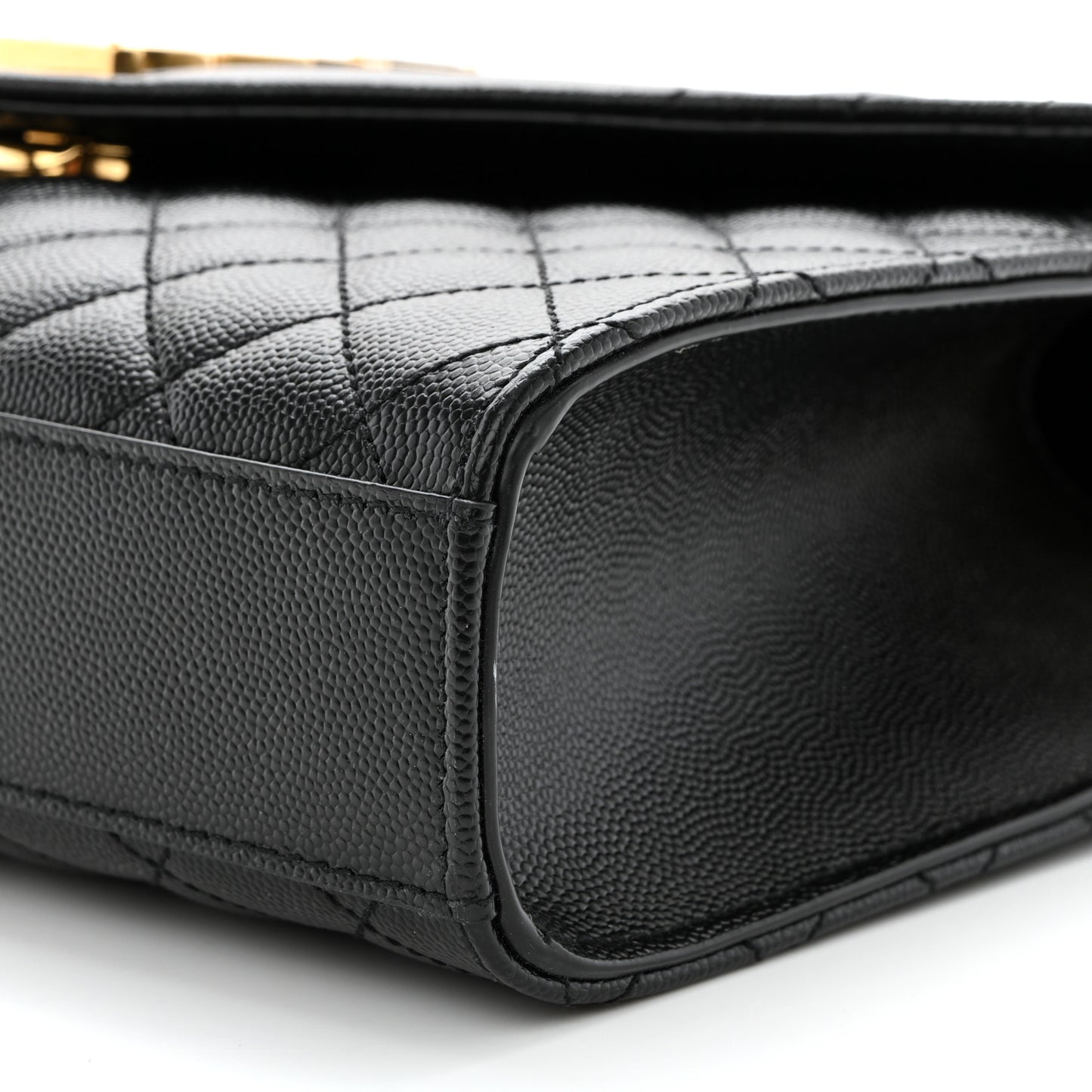 Grain De Poudre Textured Mixed Matelasse Triquilt Medium Monogram Satchel Black