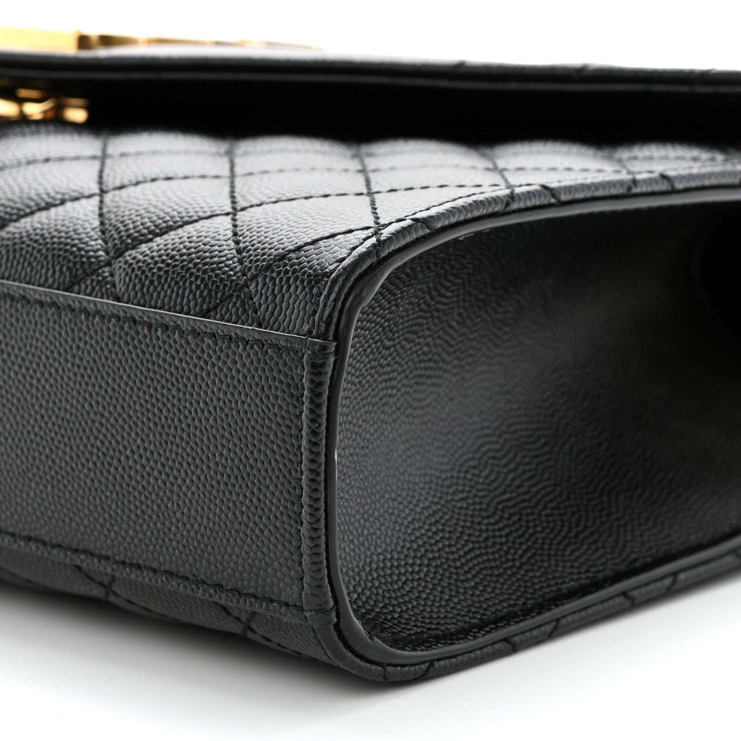 Saint Laurent Grain De Poudre Textured Mixed Matelasse Triquilt Medium Monogram Satchel Black 10 of 11