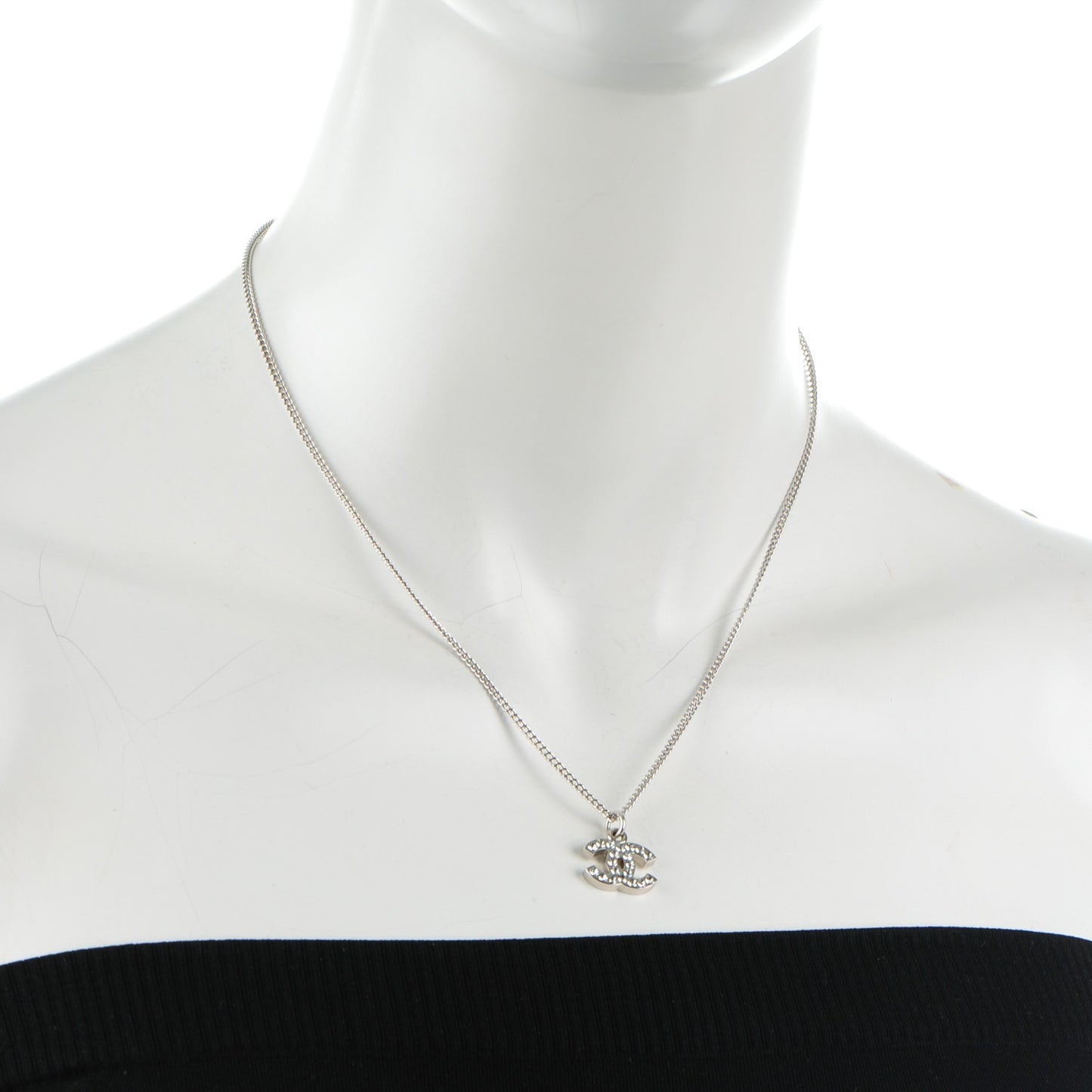 Crystal Timeless CC Necklace Silver