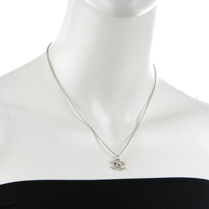 Chanel Crystal Timeless CC Necklace Silver 2 of 4