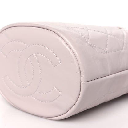 Chanel Calfskin Stitched Coco Ring Bucket Drawstring Bag Light Pink 10 of 10