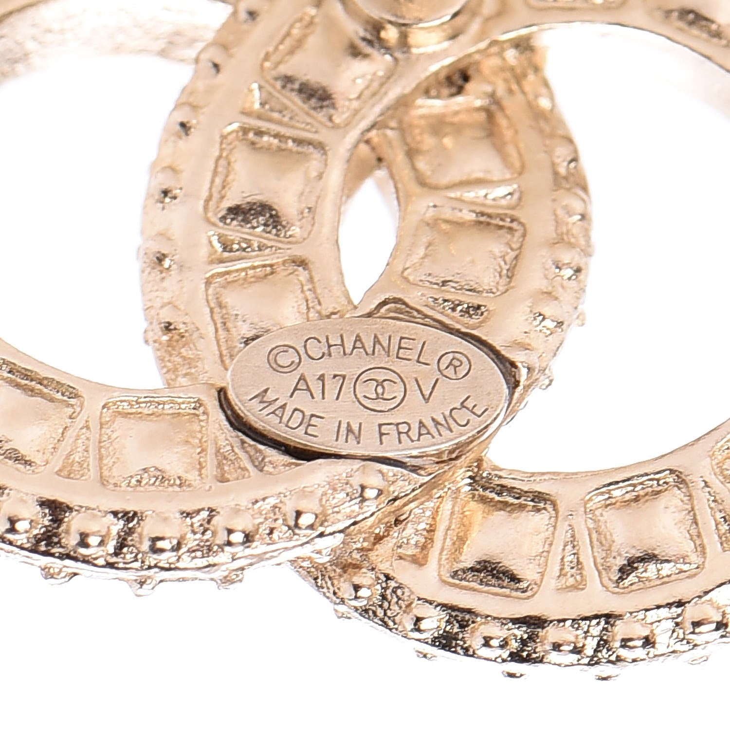 Chanel Crystal CC Earrings Gold 4 of 5
