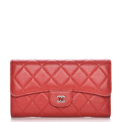 Chanel Caviar Quilted Large Flap Wallet Red 1 of 9