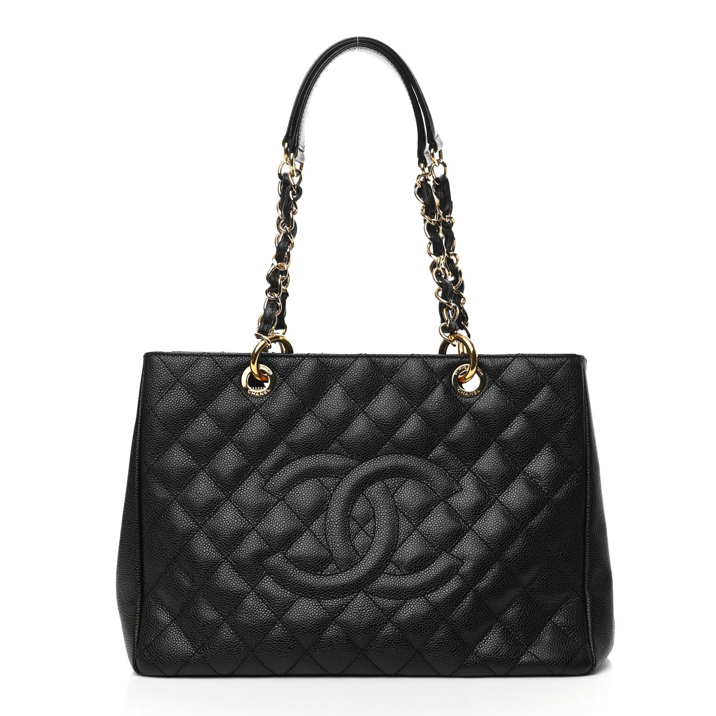 Caviar Quilted Grand Shopping Tote GST Black