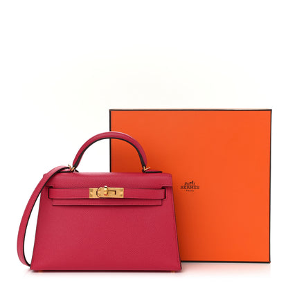 Hermes Epsom Mini Kelly Sellier 20 Rose Extreme 12 of 12