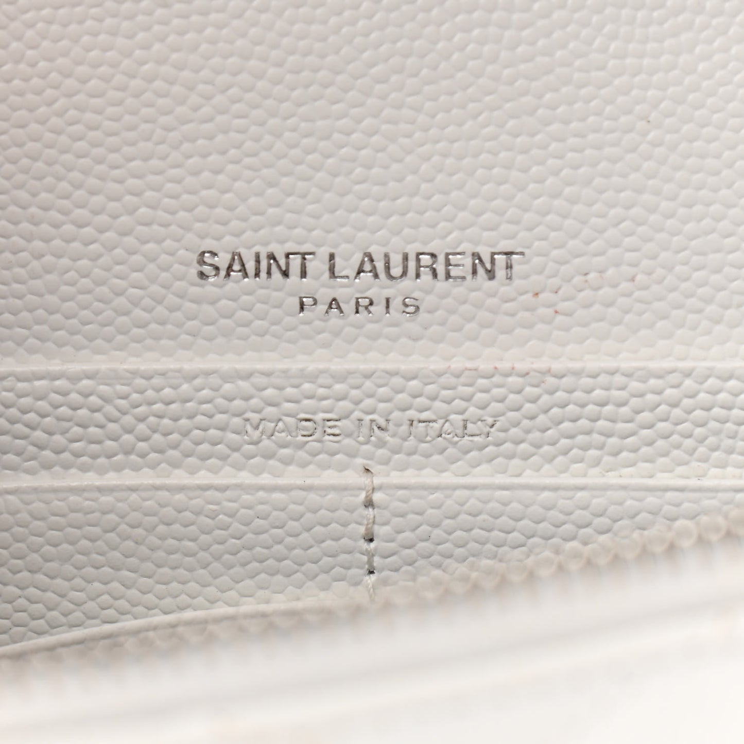 Grain De Poudre Matelasse Chevron Monogram Envelope Chain Wallet Optical White