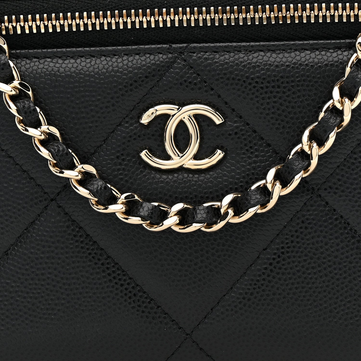 Chanel Caviar Quilted Top Handle Long Vanity Black 9 of 12