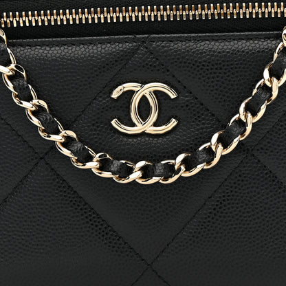 Chanel Caviar Quilted Top Handle Long Vanity Black 9 of 12