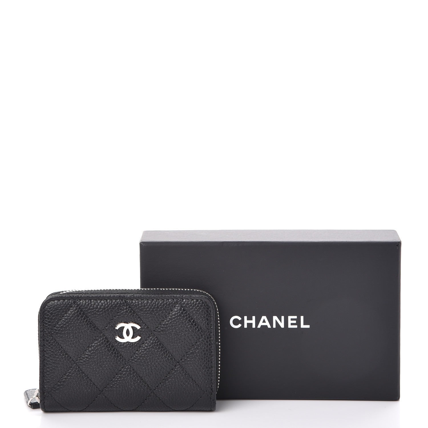 Chanel Caviar Quilted Zip Coin Purse Black 8 of 8