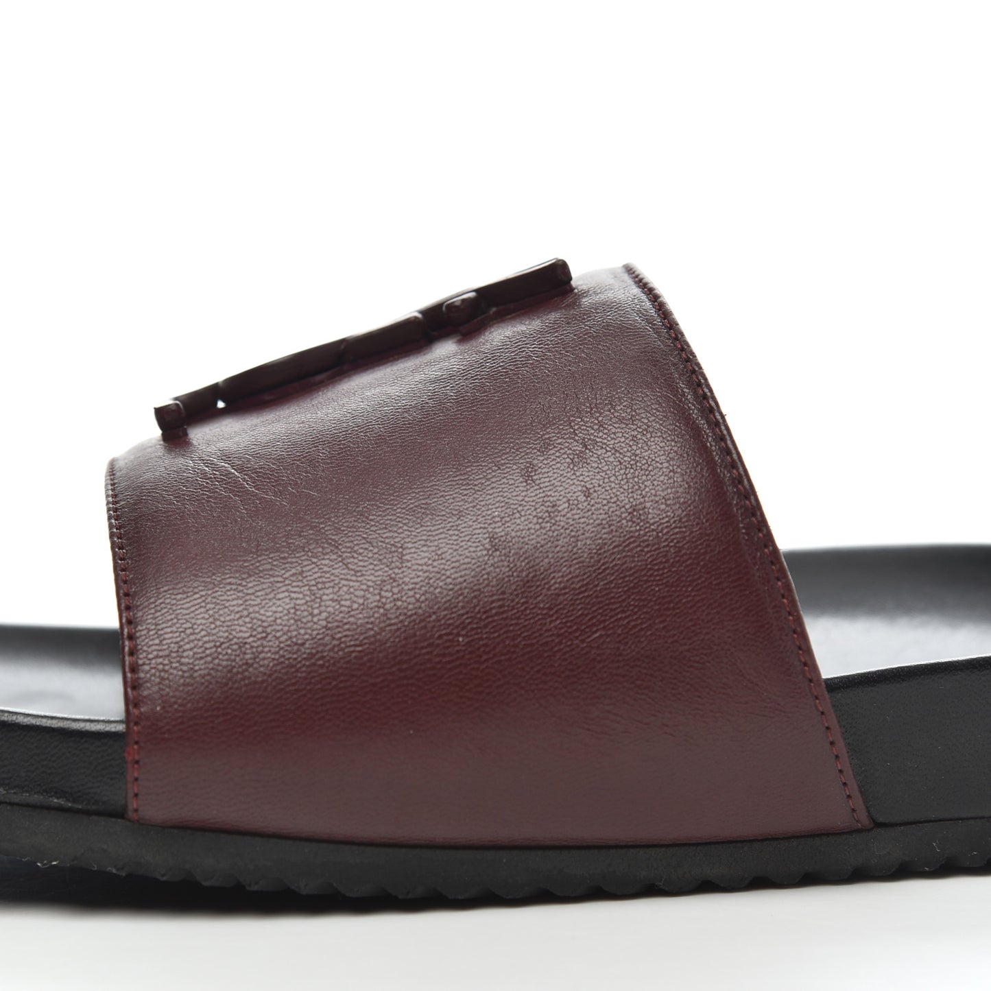 Lambskin Joan Slide Sandals size 39 in Burgundy