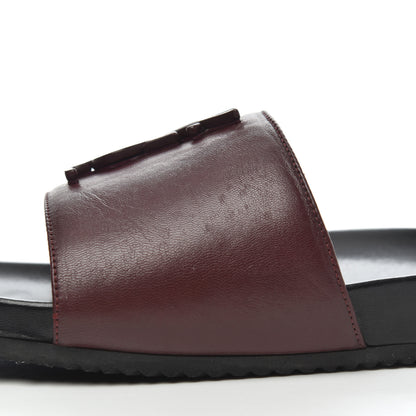 Saint Laurent Lambskin Joan Slide Sandals size 39 in Burgundy 10 of 20
