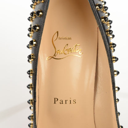 Christian Louboutin Kid Specchio Follies Cabo 100 Pumps 38.5 Black Gold 7 of 7