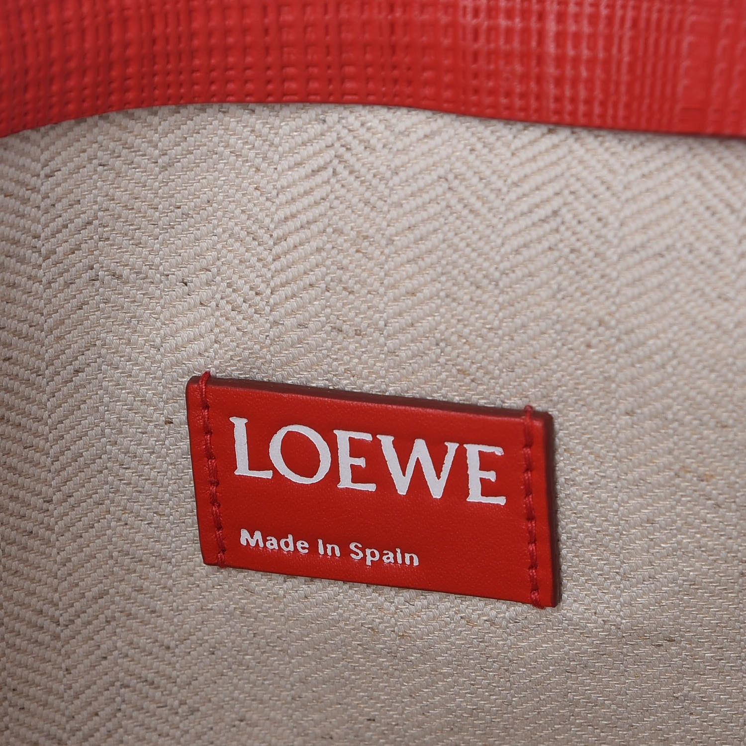 Loewe Calfskin Linen Embossed Large T Pouch Primary Red 6 of 8