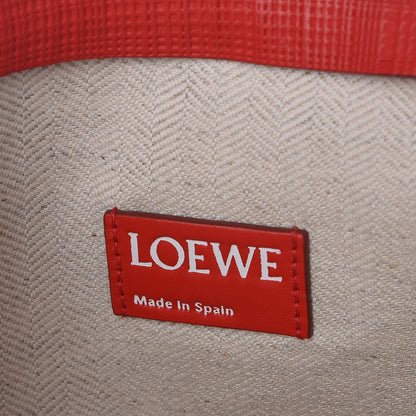 Loewe Calfskin Linen Embossed Large T Pouch Primary Red 6 of 8