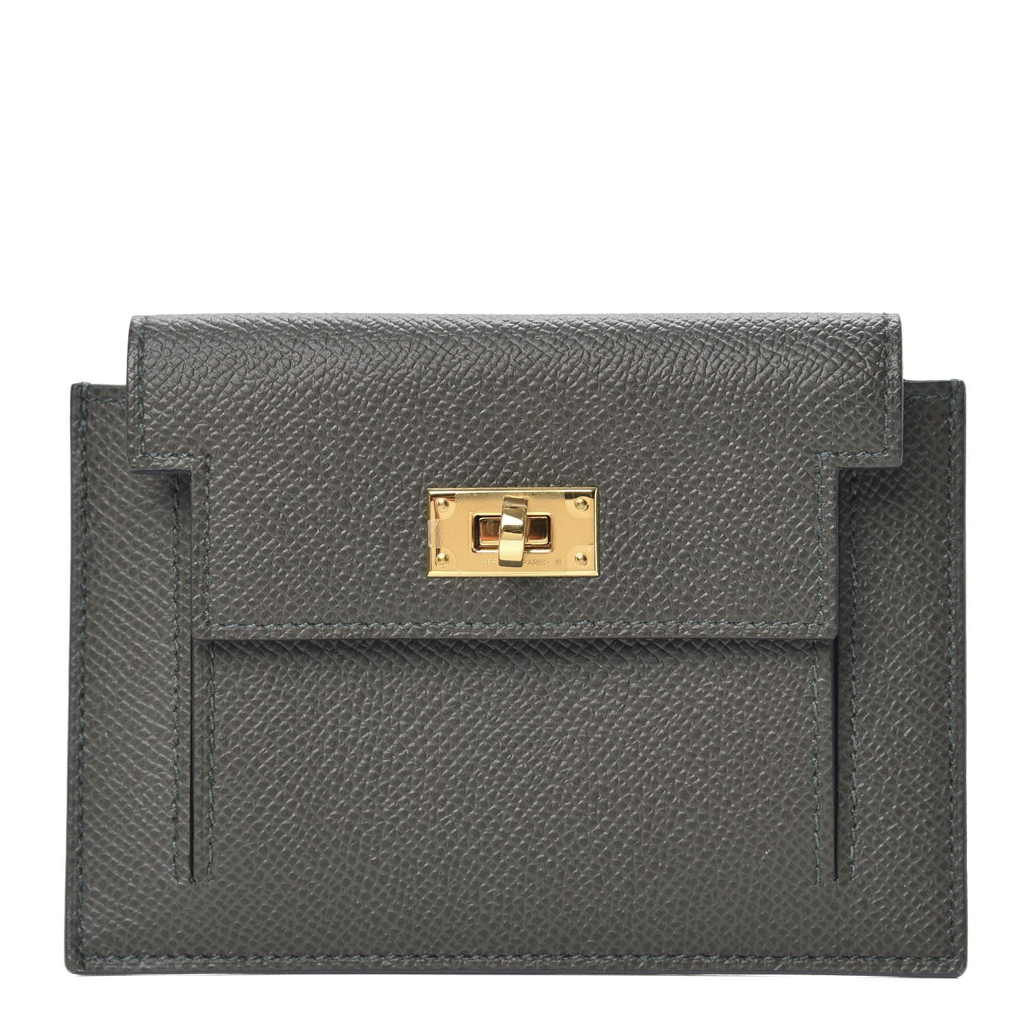 Hermes Epsom Kelly Pocket Compact Wallet Vert De Gris 1 of 7