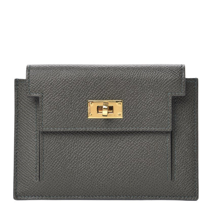 Hermes Epsom Kelly Pocket Compact Wallet Vert De Gris 1 of 7
