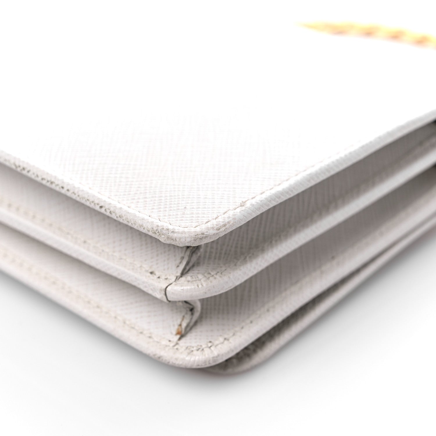 Prada Saffiano Lux Chain Wallet White 10 of 17