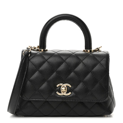 Chanel Caviar Quilted Extra Mini Coco Handle Flap Black 1 of 13
