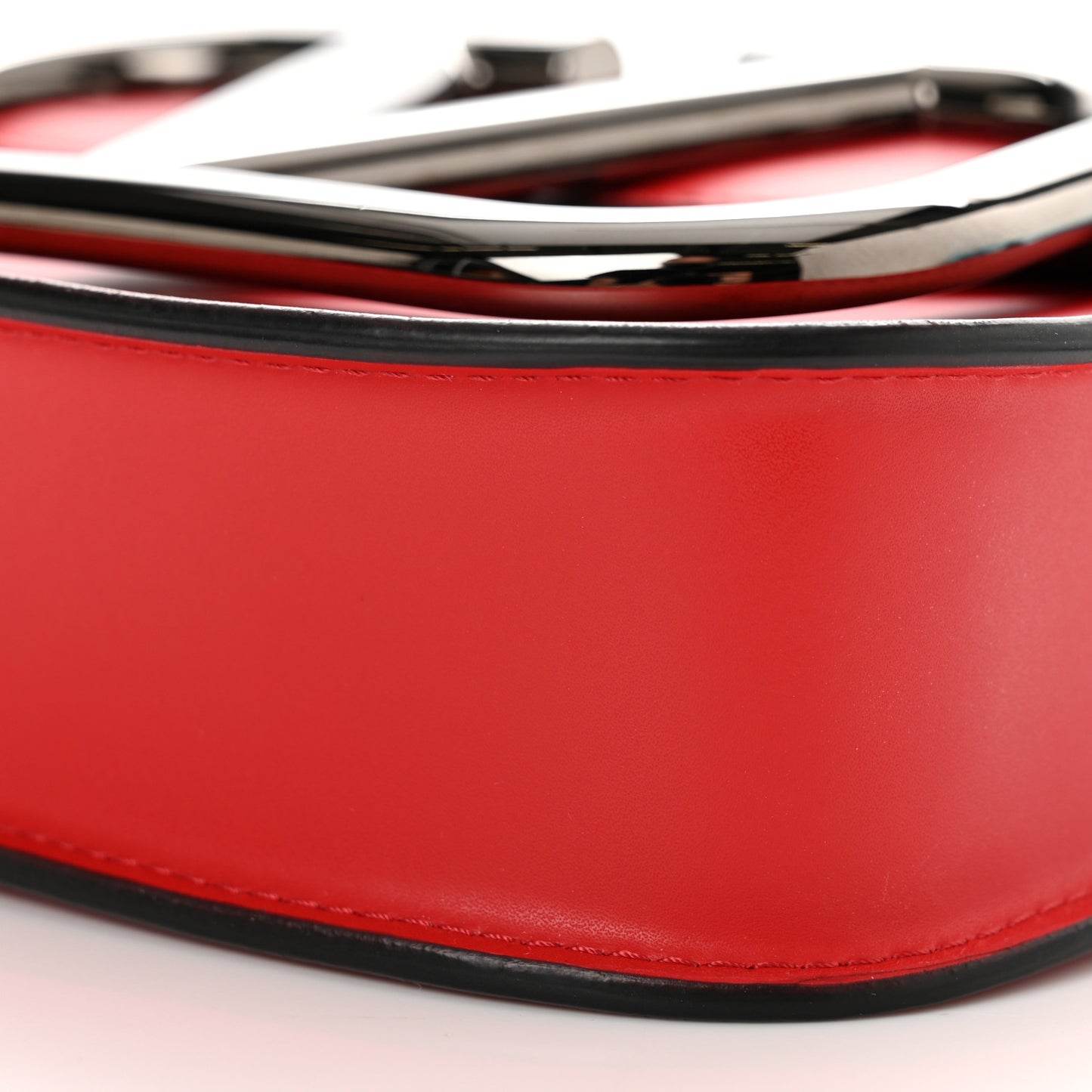 Smooth Calfskin Small Supervee Crossbody Bag Rouge Pur