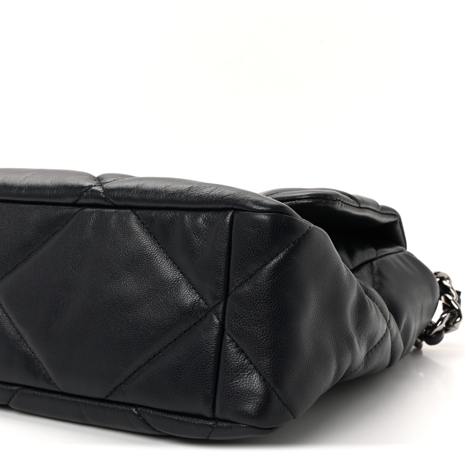 Chanel Goatskin Quilted Large Chanel 19 Flap Navy Blue 10 of 10
