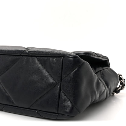 Chanel Goatskin Quilted Large Chanel 19 Flap Navy Blue 10 of 10