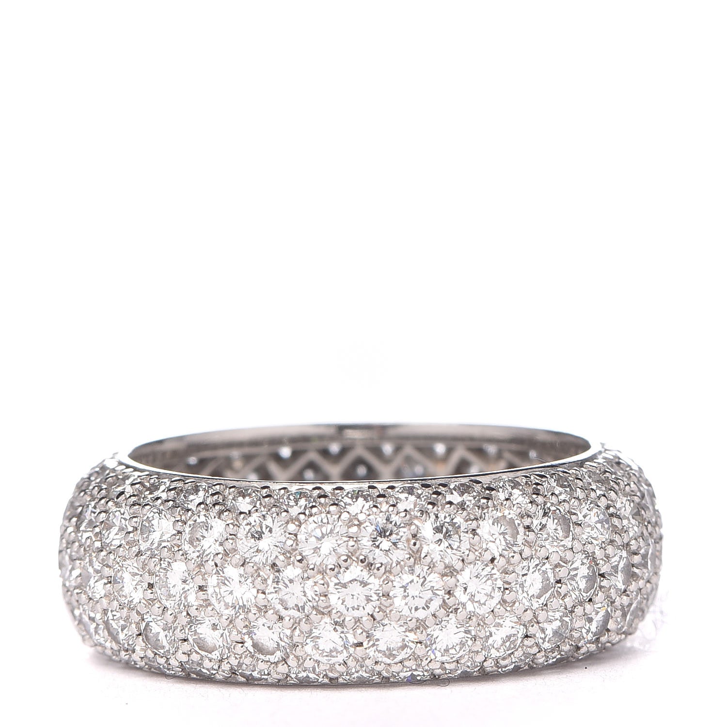 Tiffany Platinum Diamond Five Row Etoile Band Ring 53 6.5 3 of 5