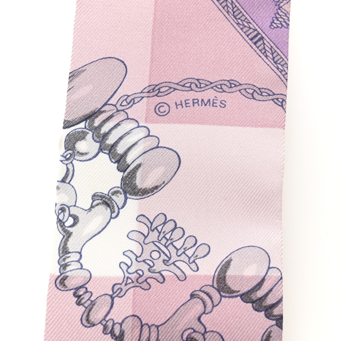 Silk Mors Et Gourmettes Vichy Twilly Parme Mauve White