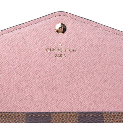 Louis Vuitton Damier Ebene Sarah Wallet NM Rose Ballerine 6 of 7